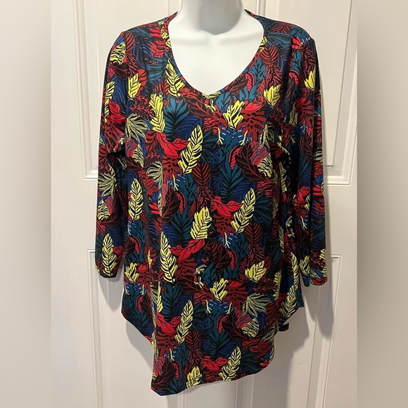 Enmain Floral Round Neck Top – Multi-Colored | Women's Size Large | NWT - Picture 5 of 5